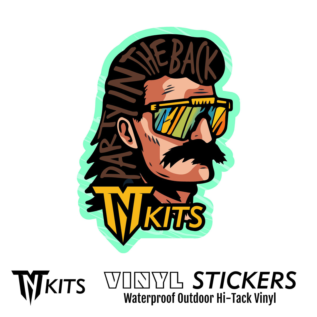 3in PARTY IN THE BACK Vinyl Waterproof Sticker UV Laminated