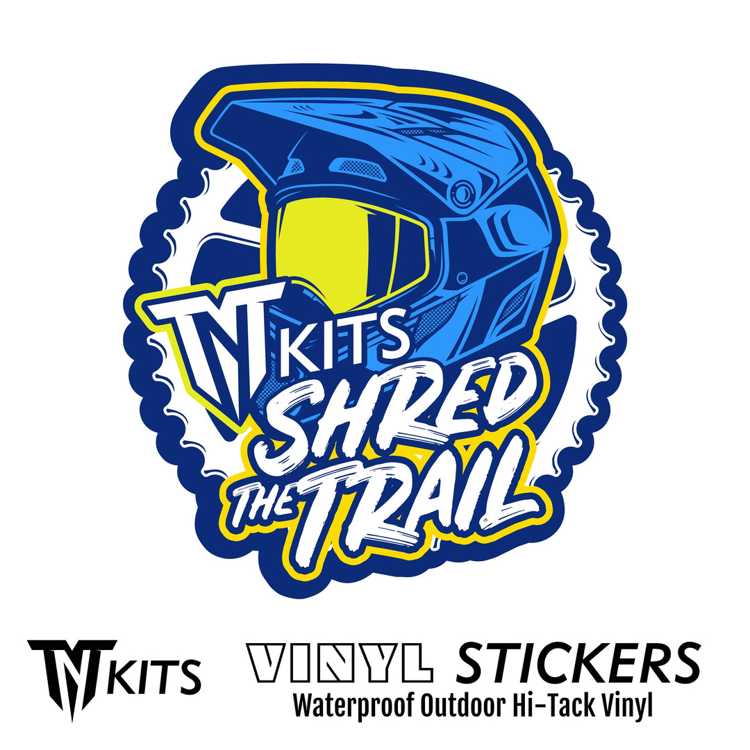 3in SHRED THE TRAIL Vinyl Waterproof Sticker UV Laminated